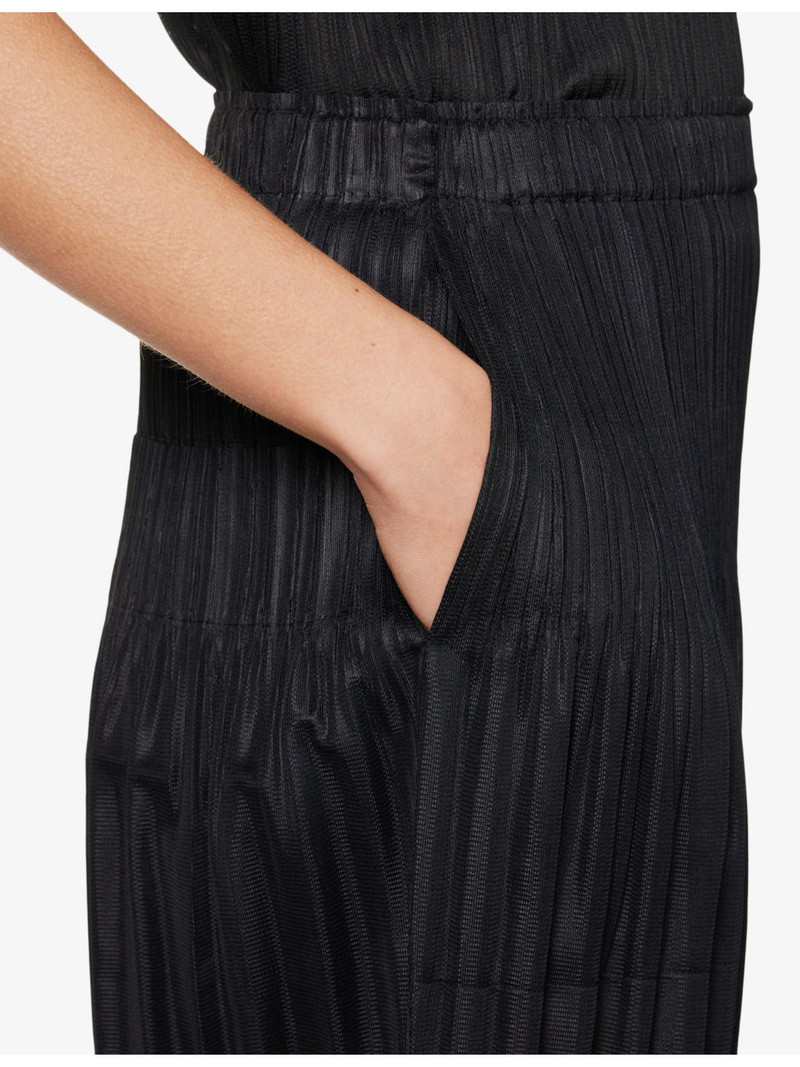 Pleated cropped high-rise knitted jersey trousers 6