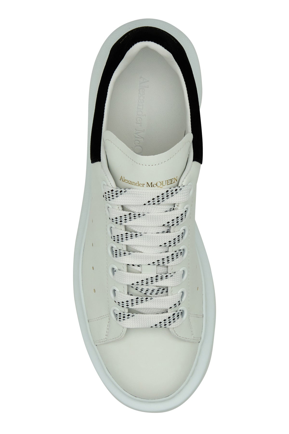 White leather sneakers with black suede heel - 4