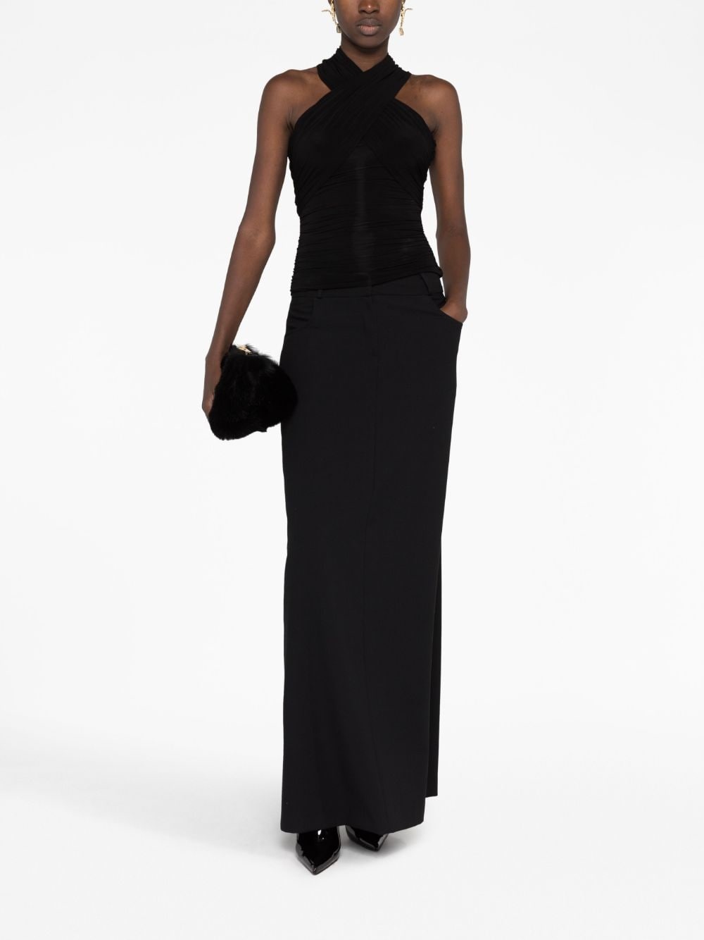 halterneck ruched top - 2