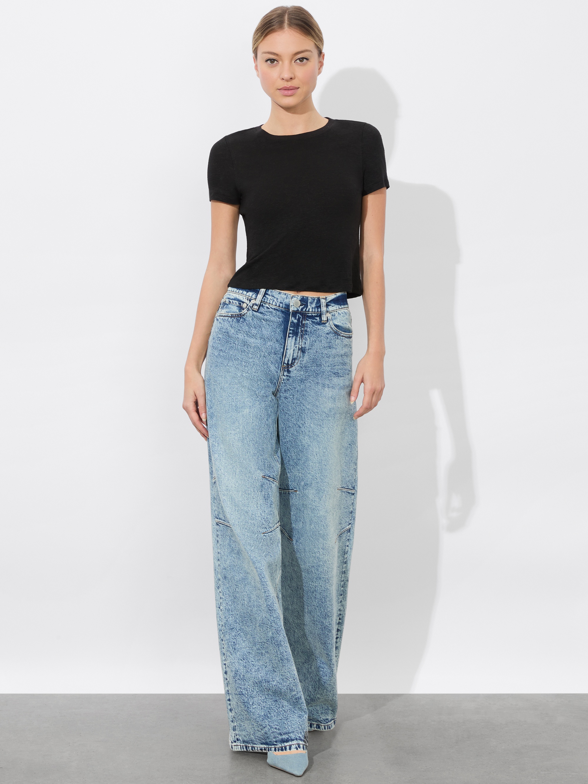 CINDY CROPPED LINEN TEE - 6