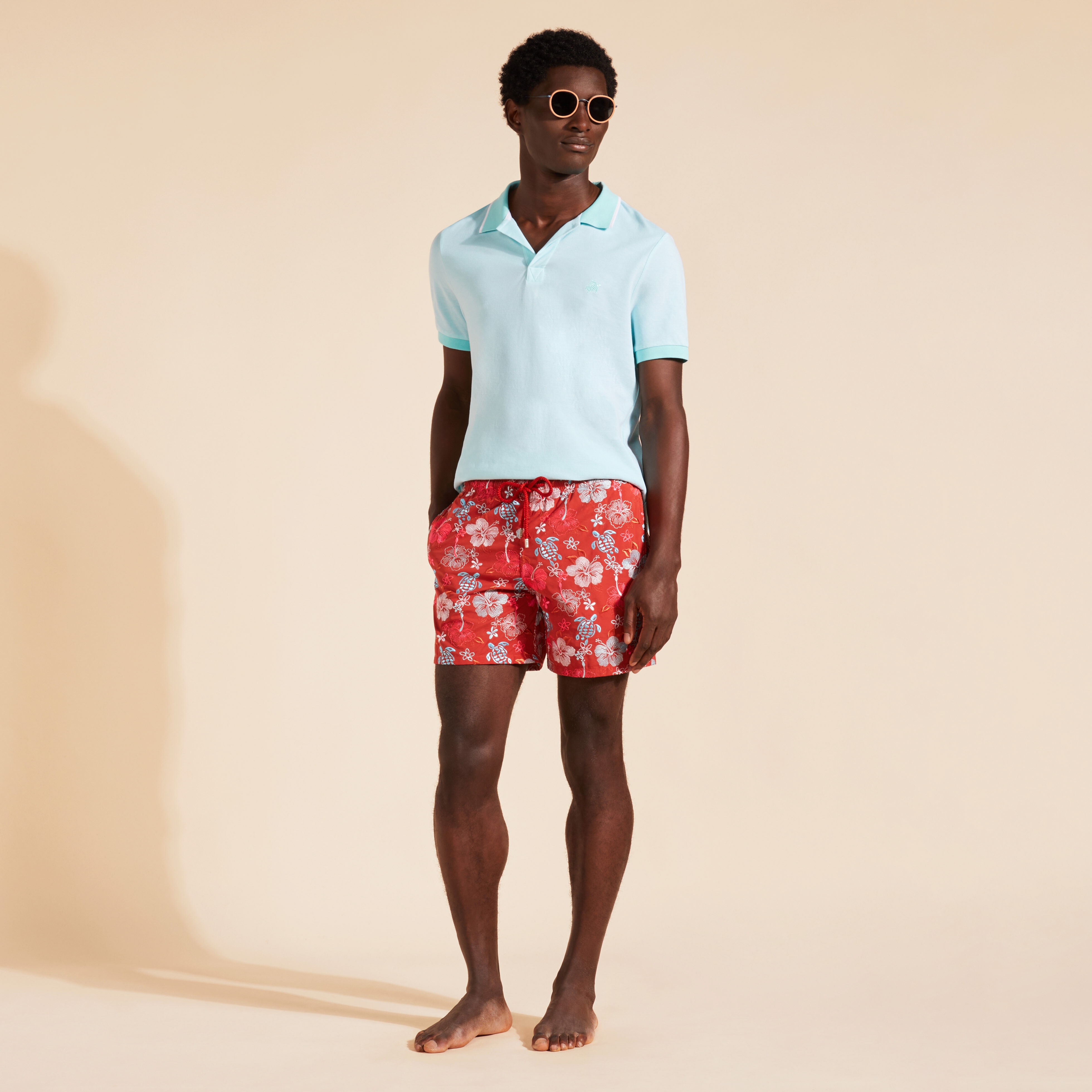 Men Swim Trunks Embroidered Tropical Turtles - Limited Edition - 5