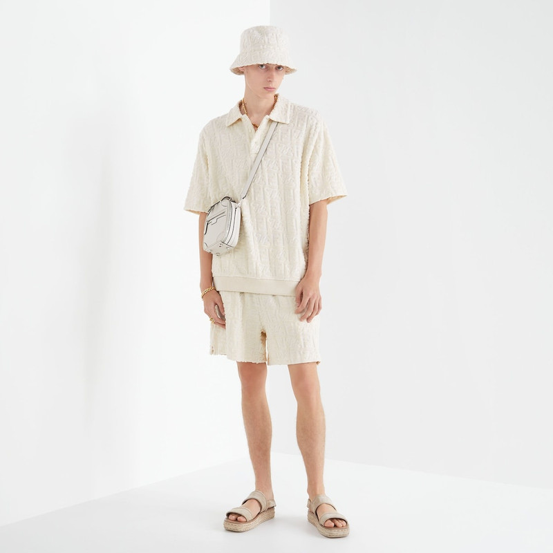 FENDI White cotton trousers outlook