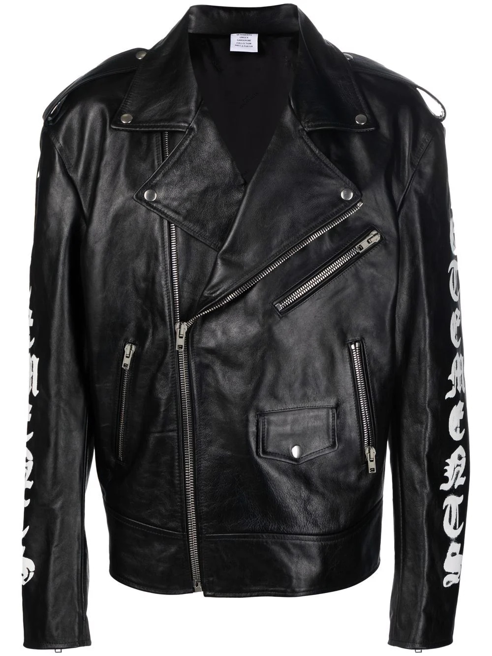 spray-paint logo biker jacket - 1