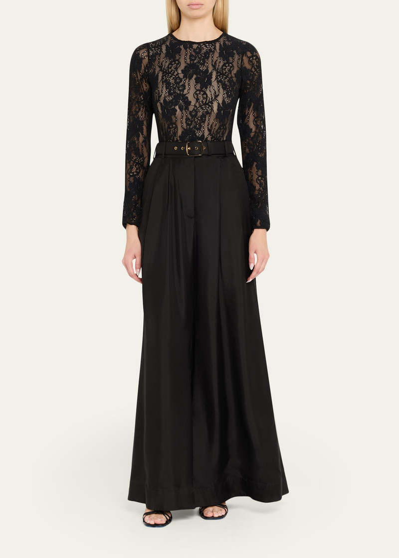 Zimmermann Belted Wide-Leg Silk Pants outlook