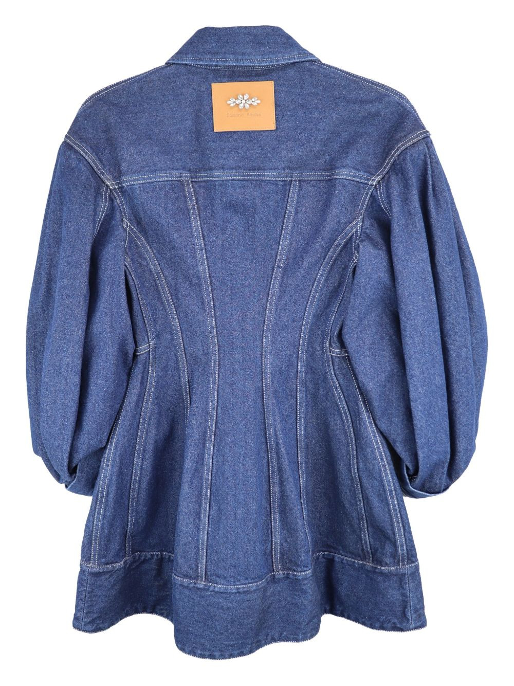 puff-sleeve denim jacket - 2