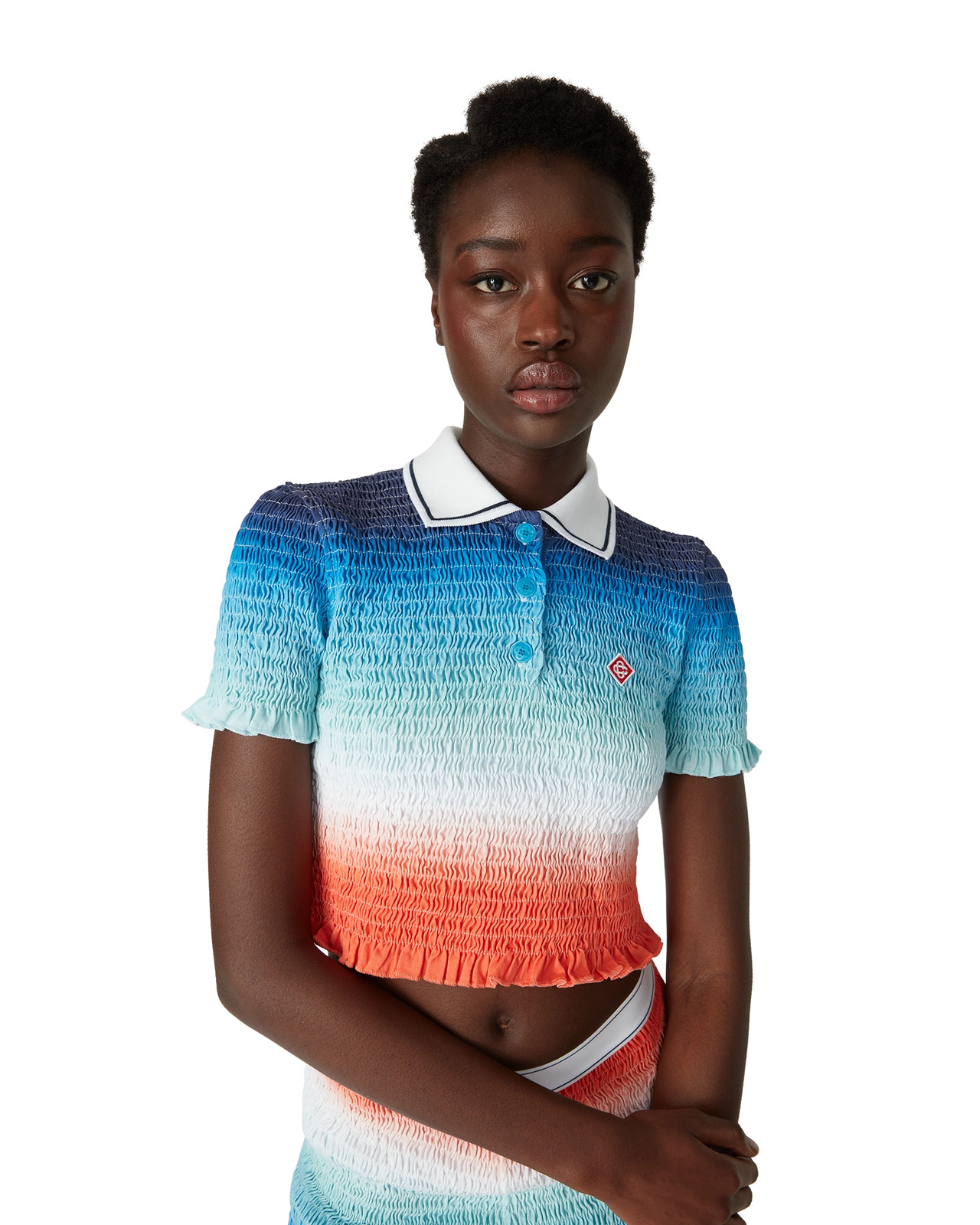 Gradient Cropped Polo Shirt | Casablanca Paris - 5