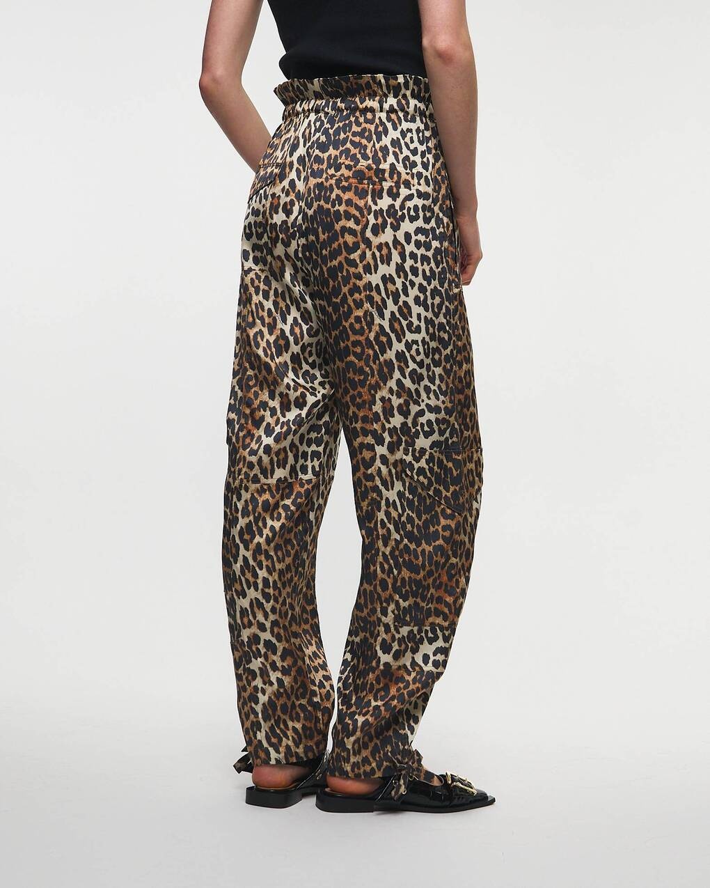 Printed Satin Pants Leopard - 4