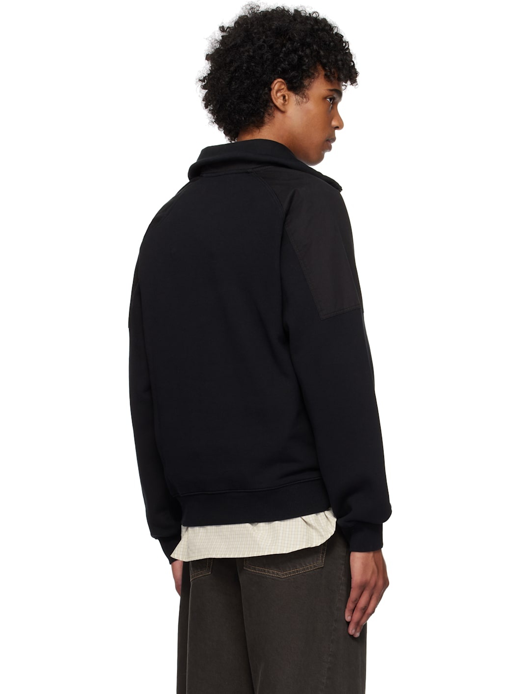 Black Half Zip-Up Sweatshirt - 3