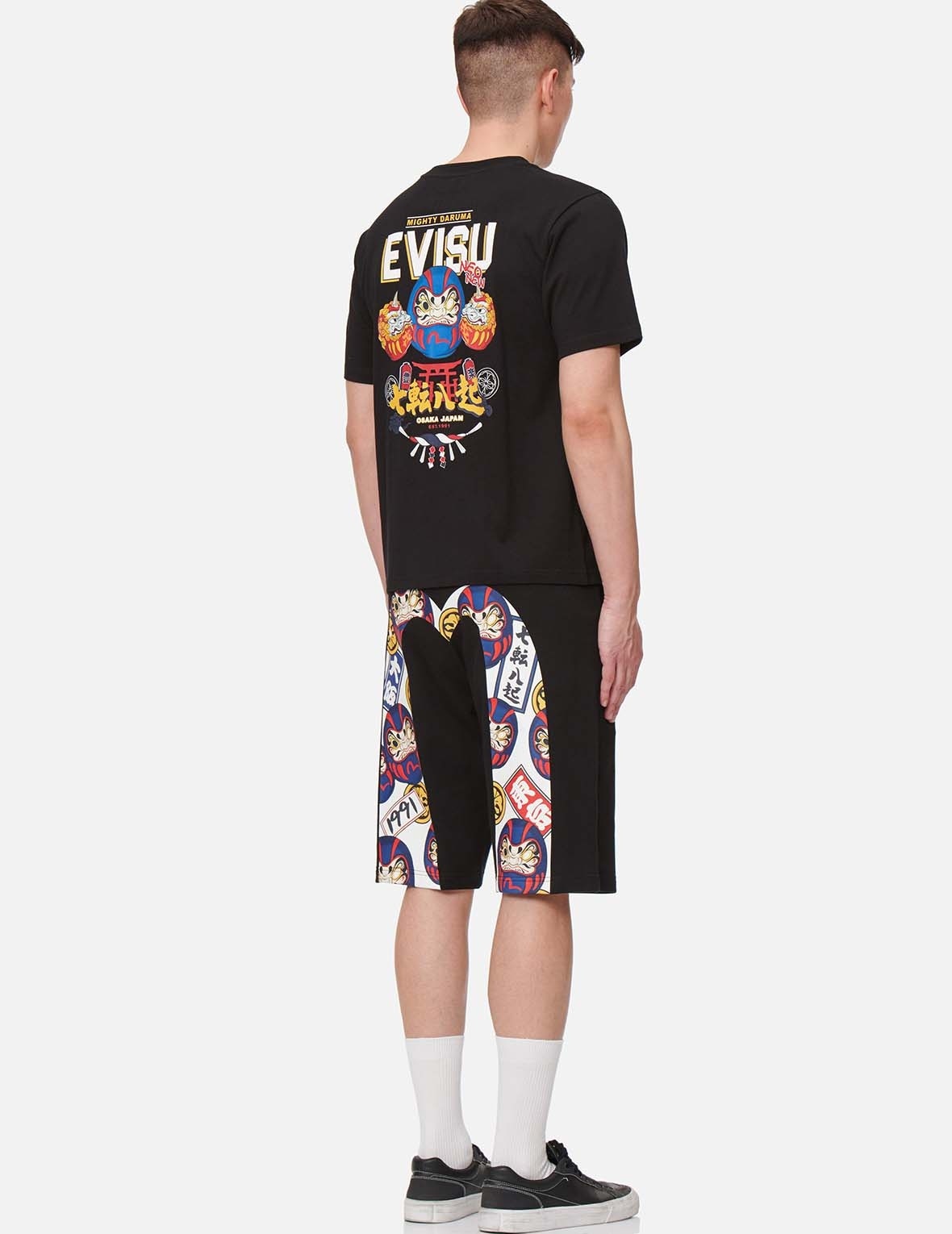 DARUMA DAICOCK PRINT SWEAT SHORTS - 5