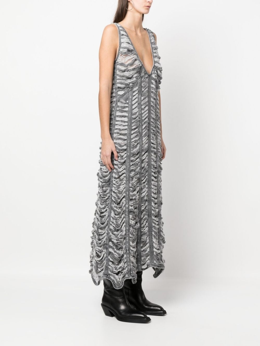 ruched denim sleeveless dress - 3