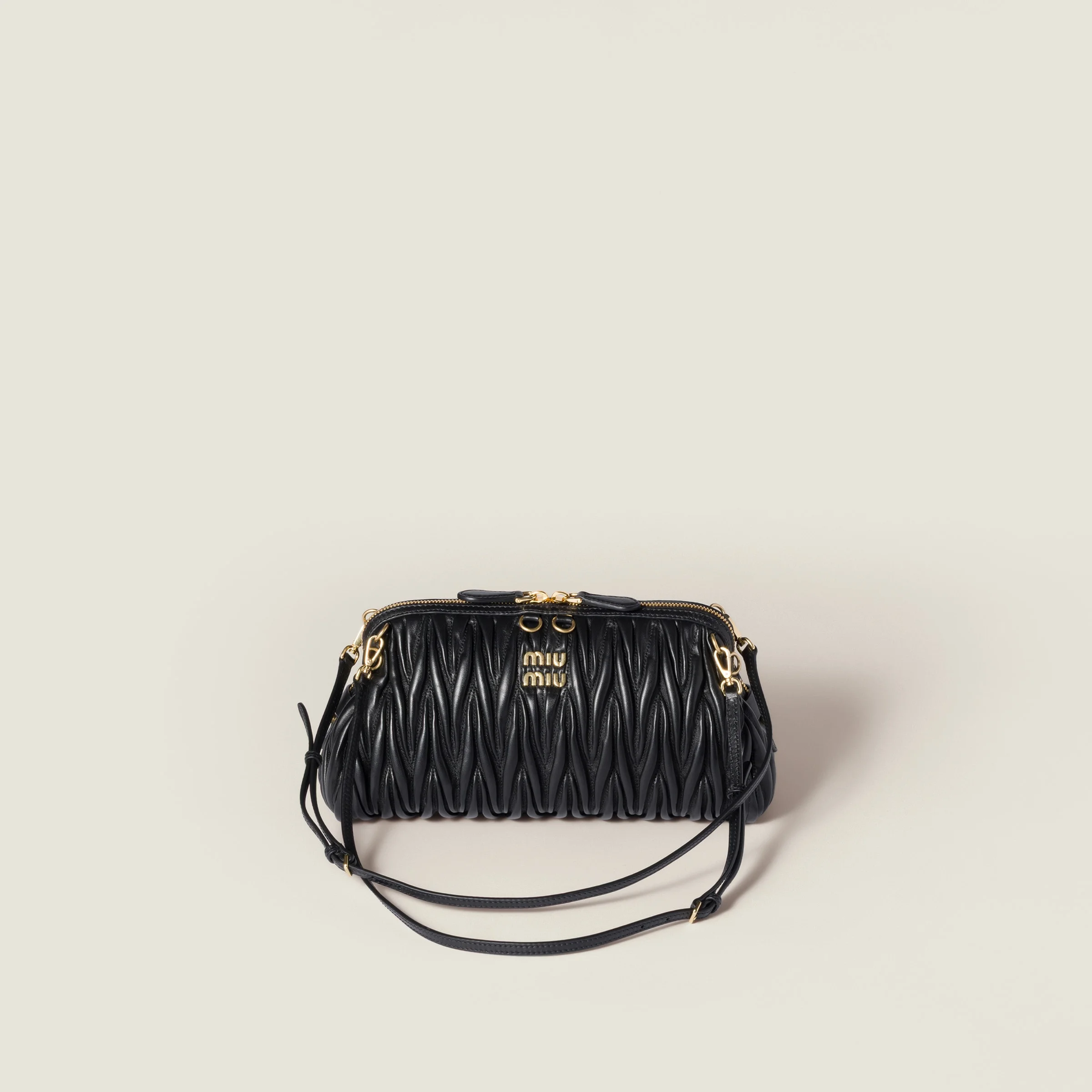Matelassé nappa leather clutch - 1