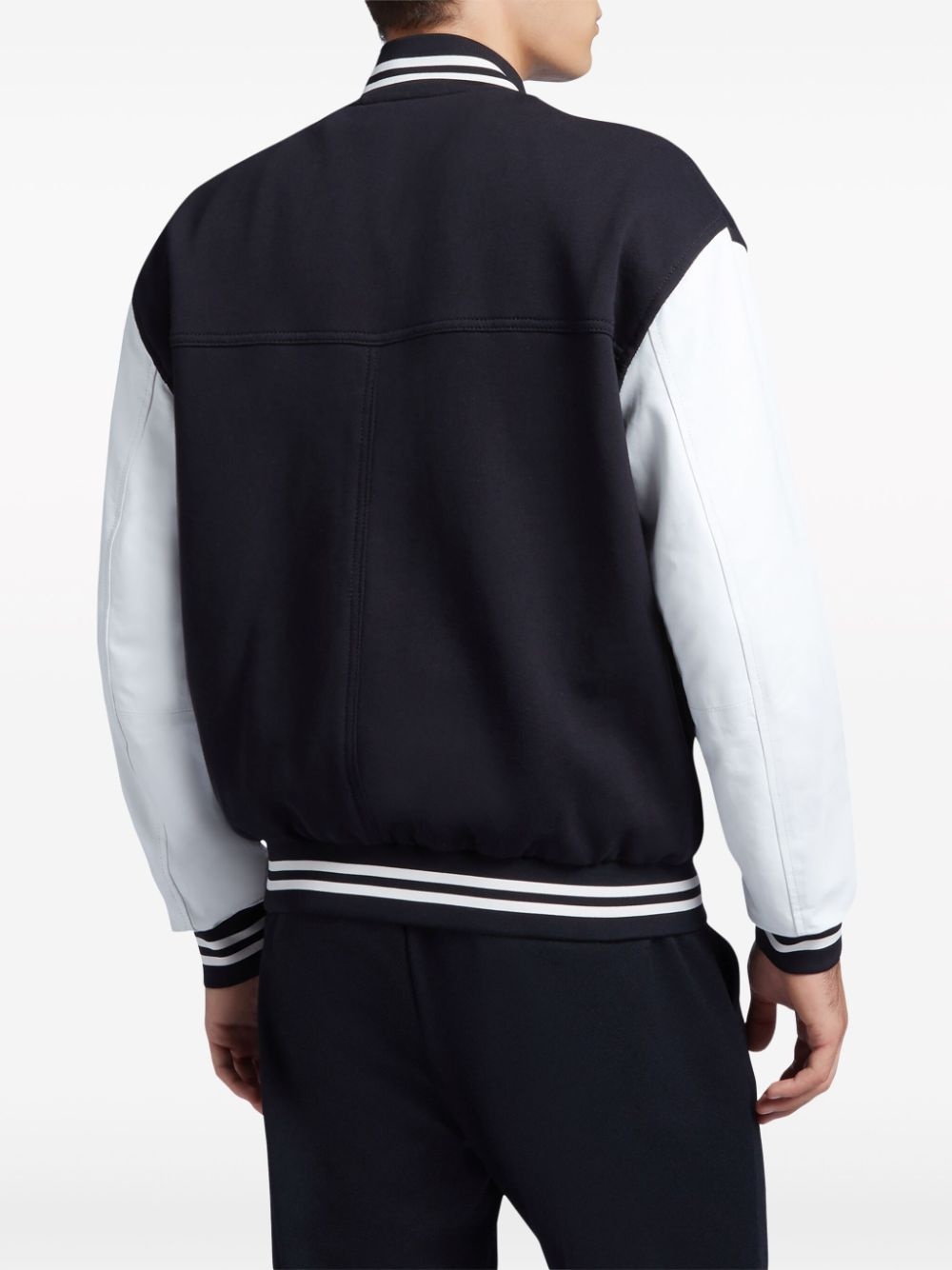 flocked-logo varsity bomber jacket - 4