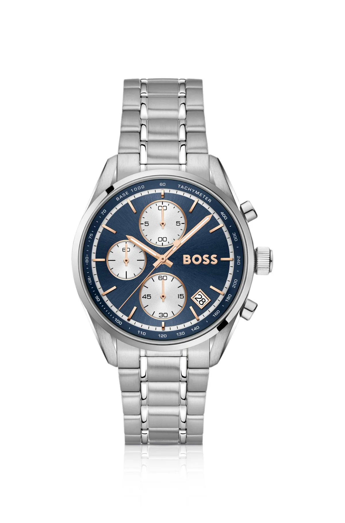 GRAND PRIX STAINLESS-STEEL WATCH WITH BLUE DIAL - 1