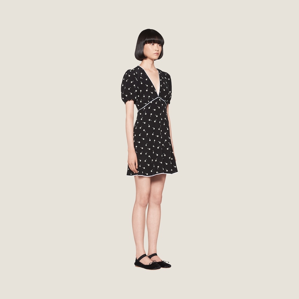 Crepe de chine mini-dress - 5
