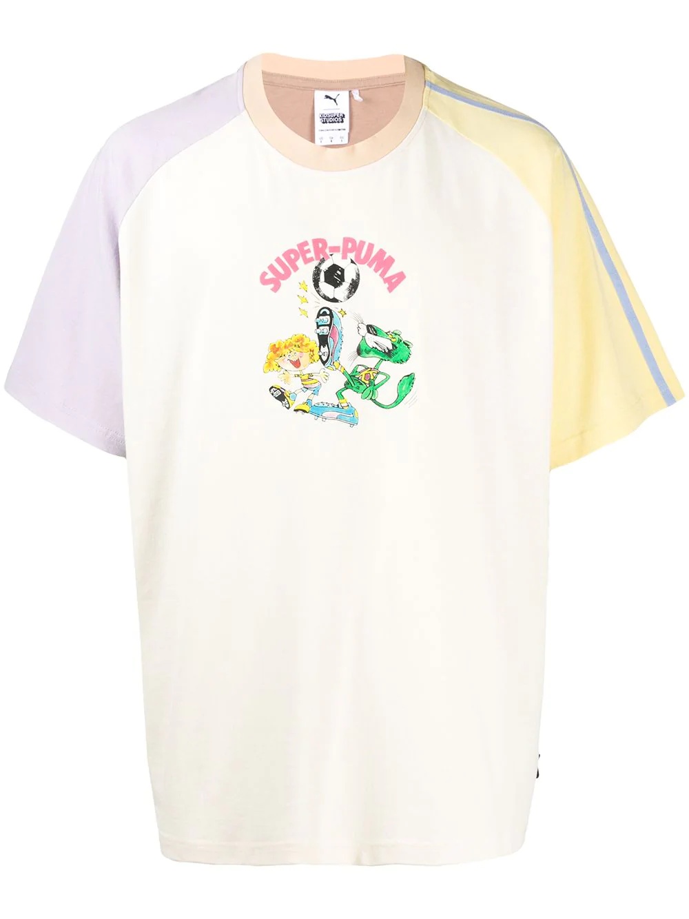 cartoon-print crew neck T-Shirt  - 1