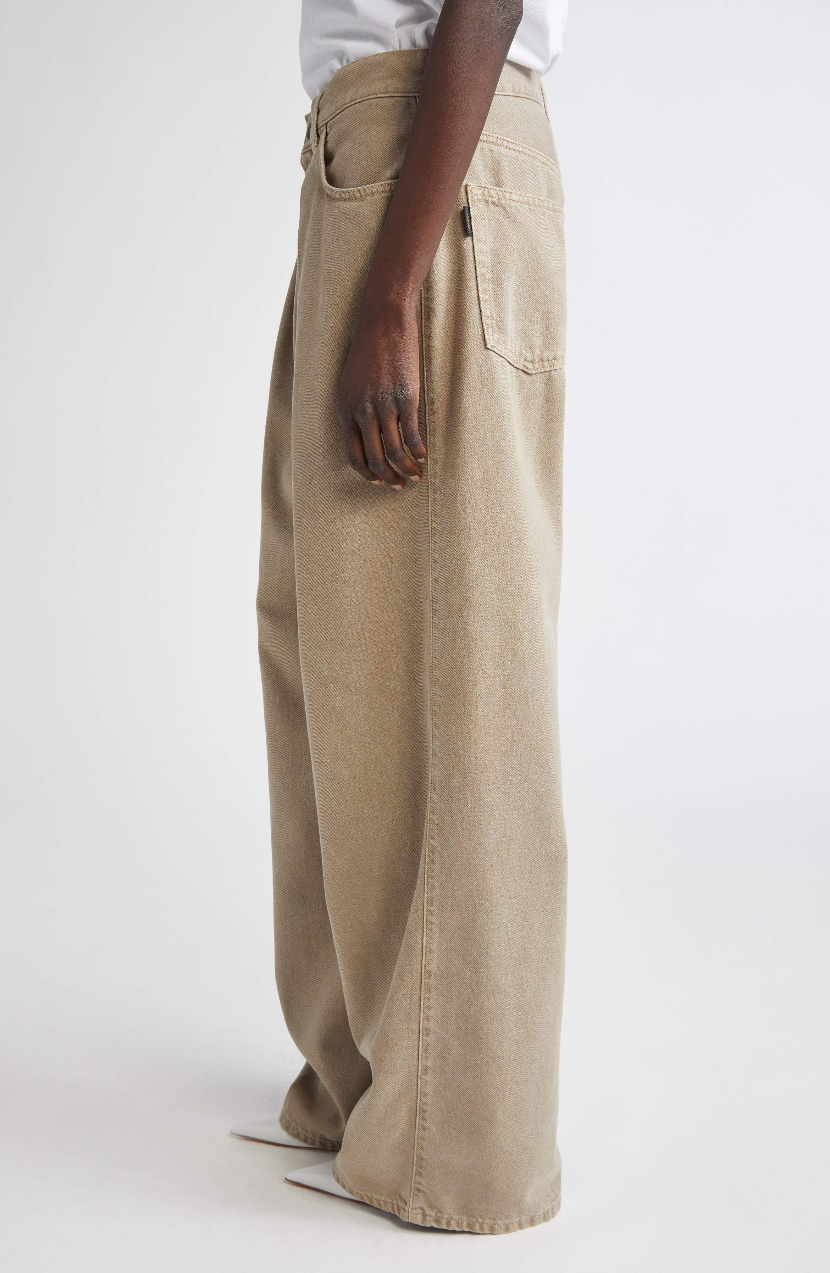 Haikure Candy Pleated Wide Leg Jeans in Ecru at Nordstrom - 4