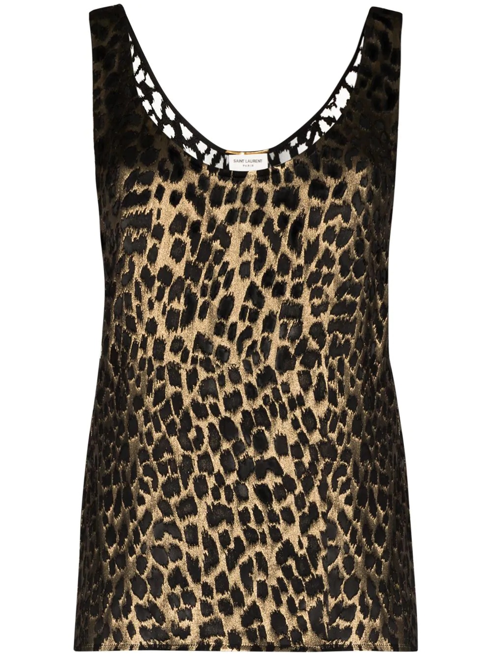 metallic leopard-print vest - 1