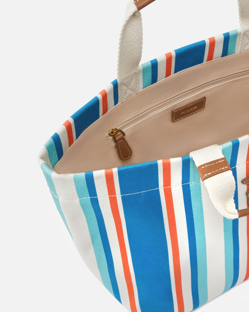 MEDIUM SHOPPER BAG IN STRIPED CANVAS 4