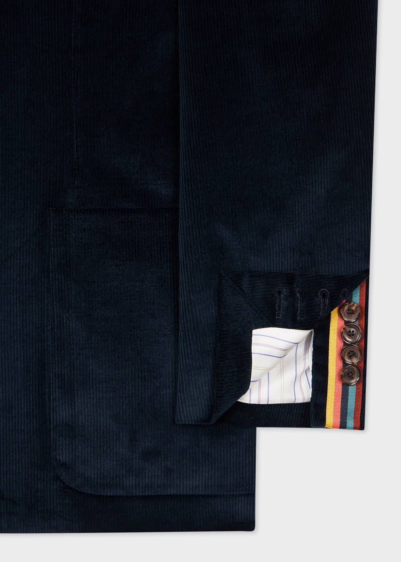 Navy Cotton-Blend Corduroy Unlined Blazer 3