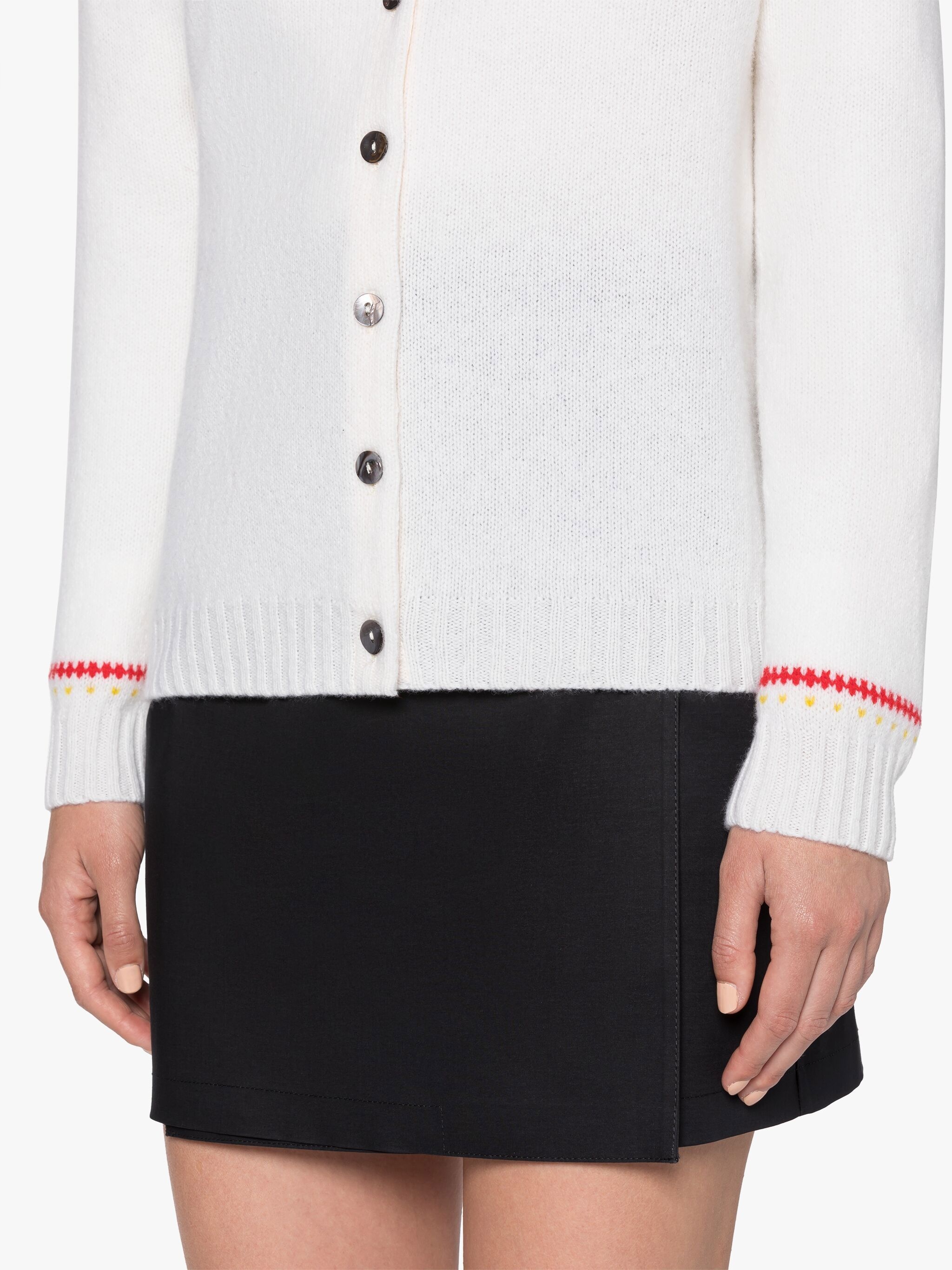 Mackintosh KILLIAN Fair Isle knit cardigan - White