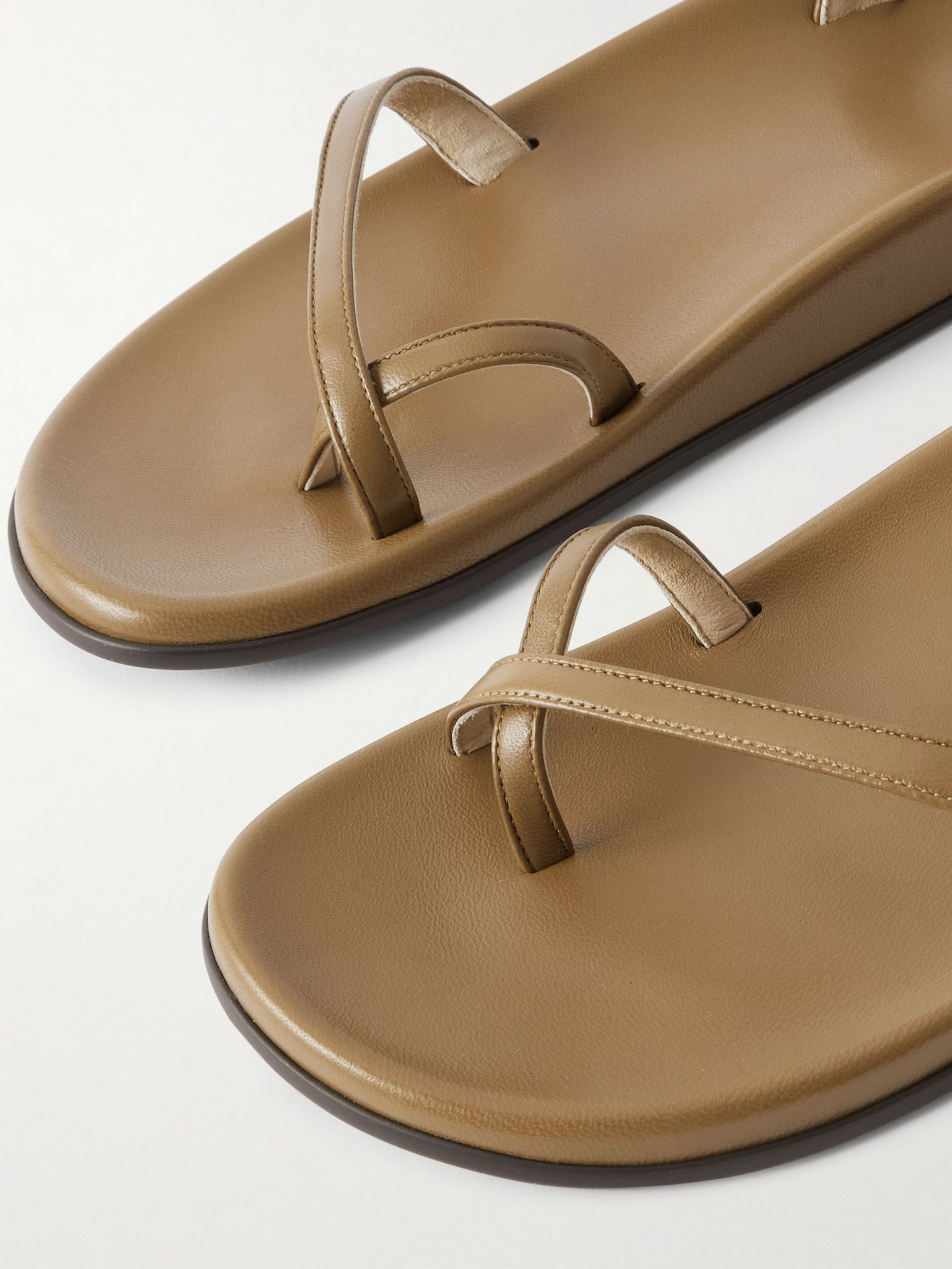 Hugh leather sandals Taupe - 4