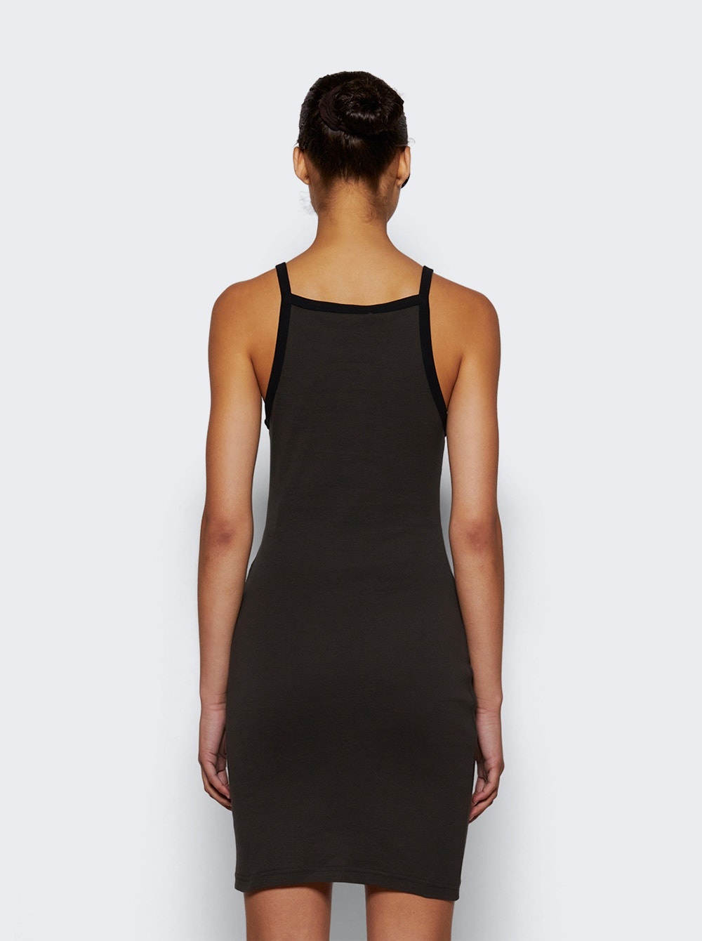 Contrast Mini Dress Mud Brown And Black - 5