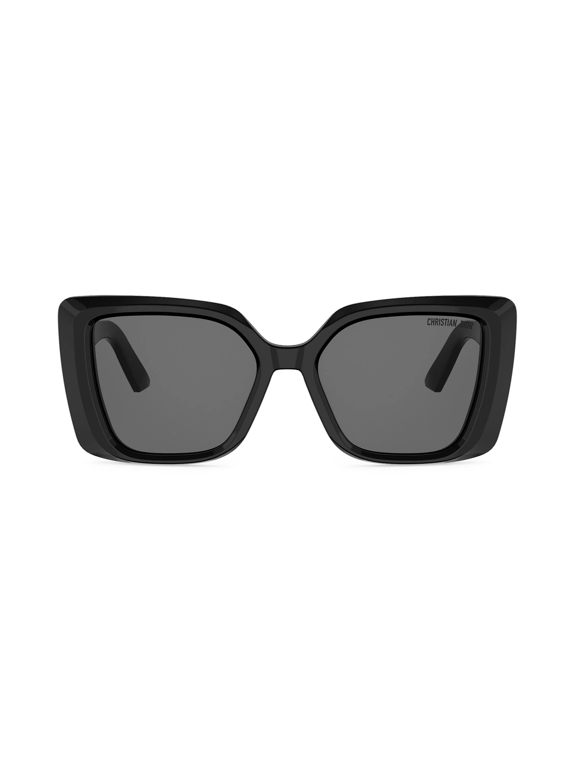 Women's DiorMidnight S5I 55MM Square Sunglasses - Shiny Black And Smoke - 1