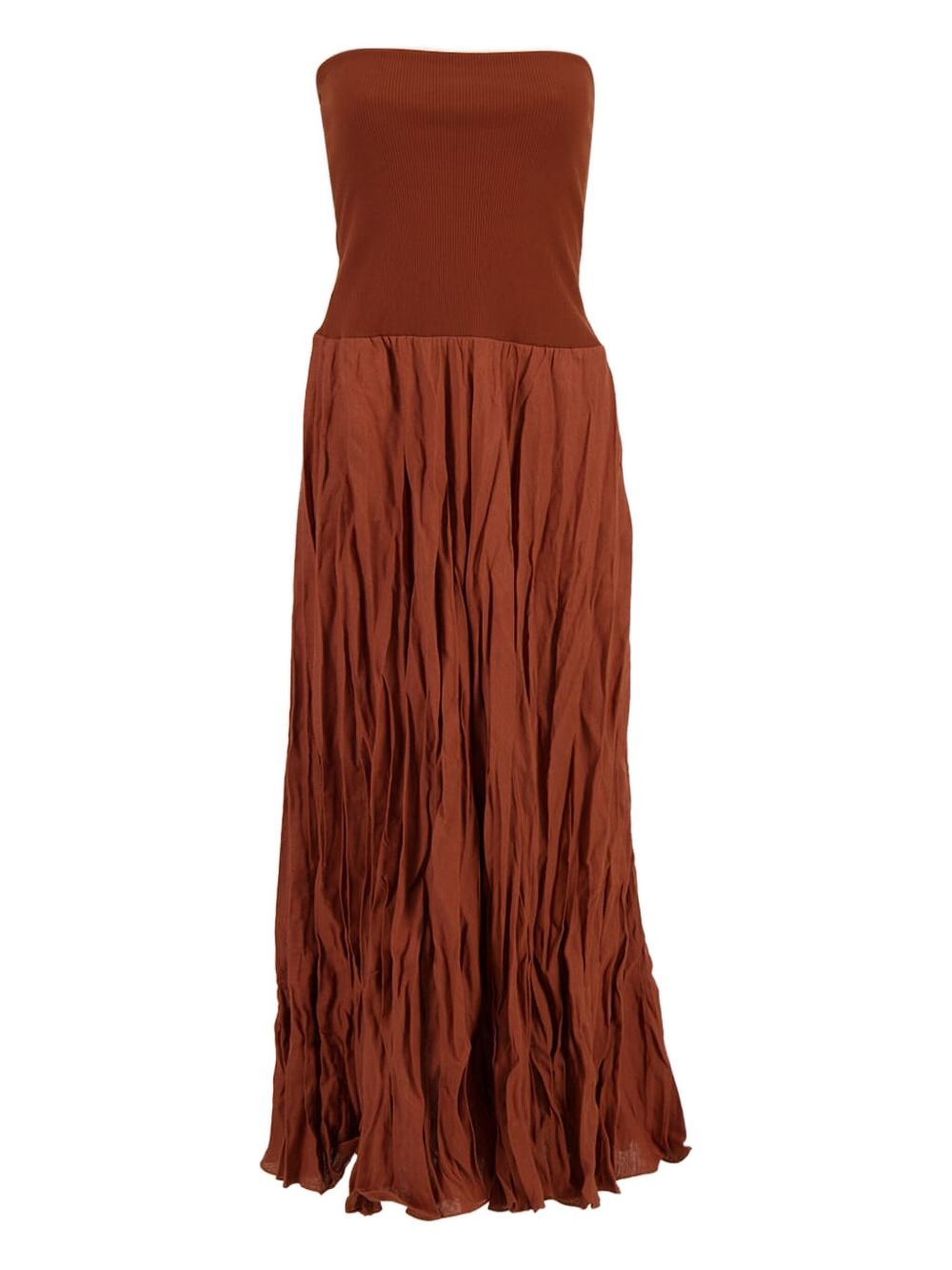 ribbed-waist pleated skirt - 3