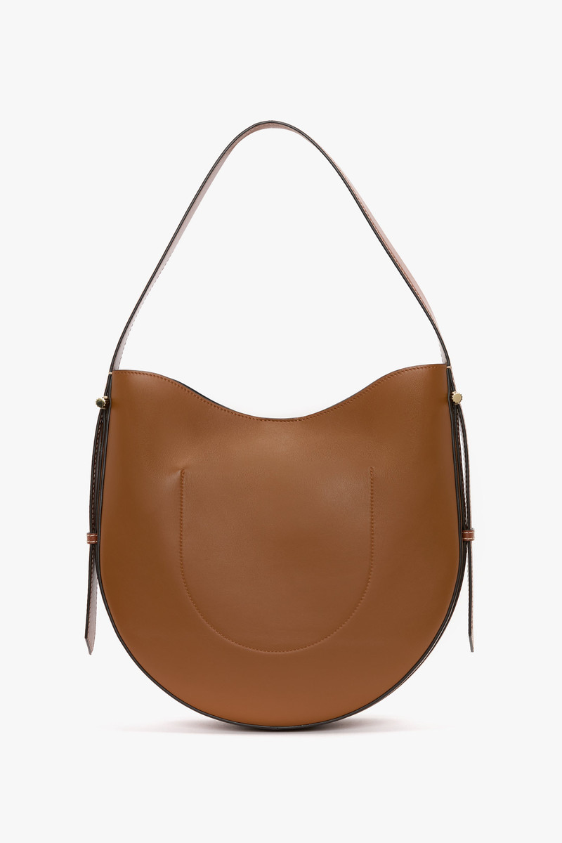 Dia Hobo Bag In Tan Smooth Leather 4