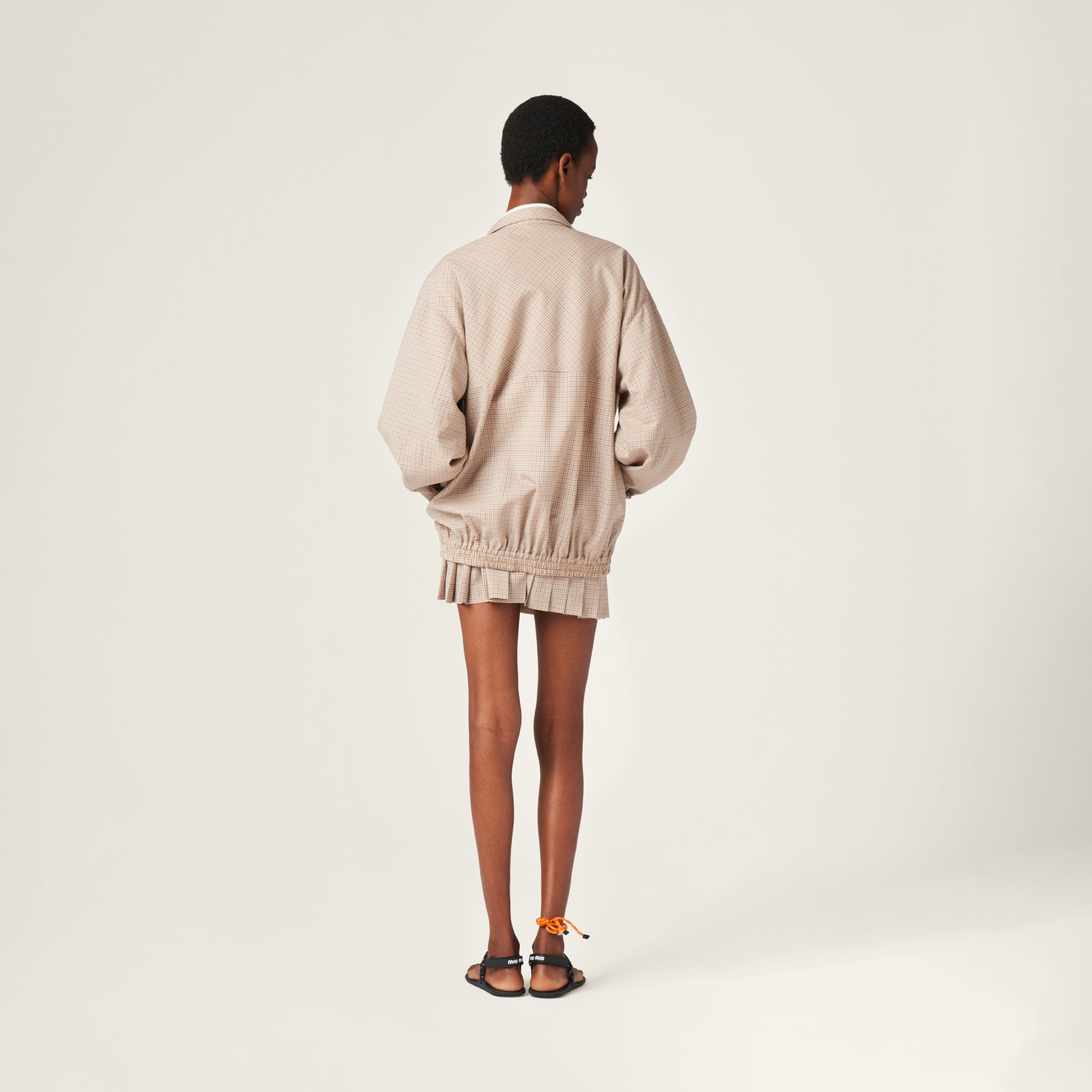 Checked blouson jacket - 3
