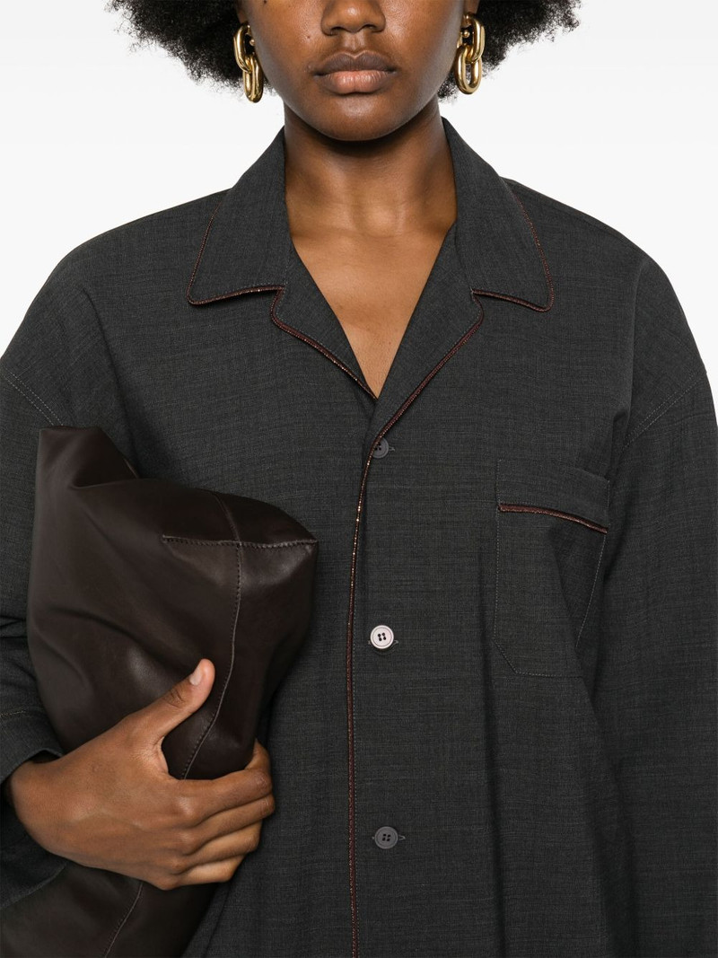 bead-trim oversized shirt 5