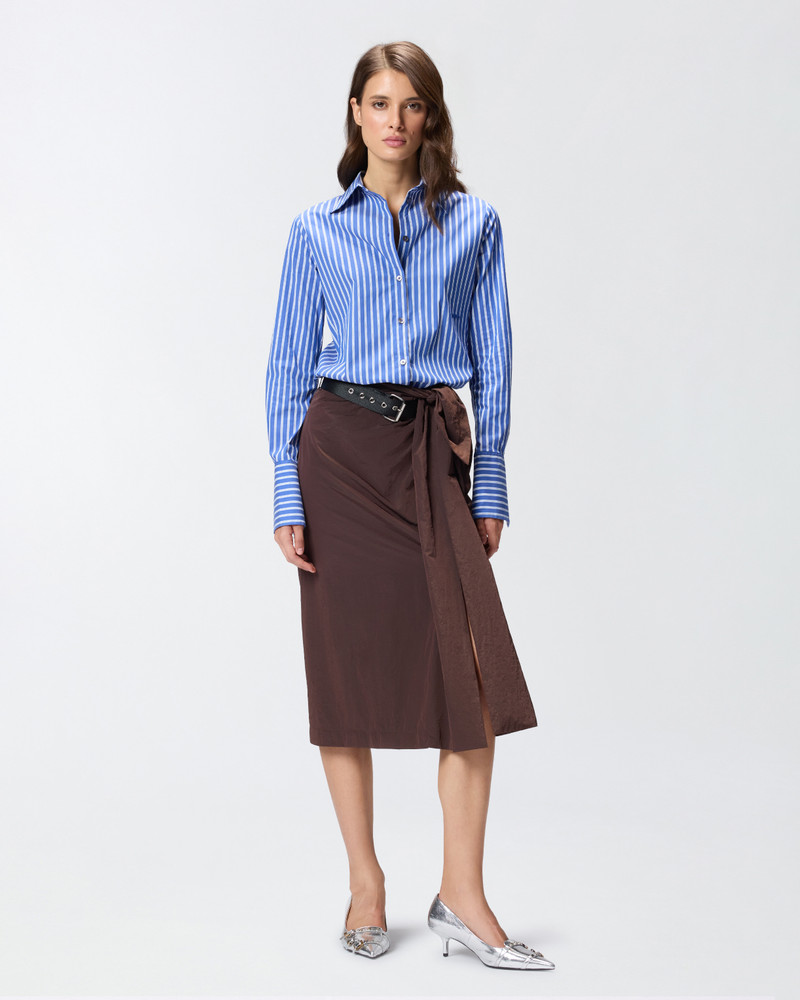 PINKO SHORT ASYMMETRICAL SKIRT IN TECHNICAL FABRIC WITH BELT outlook