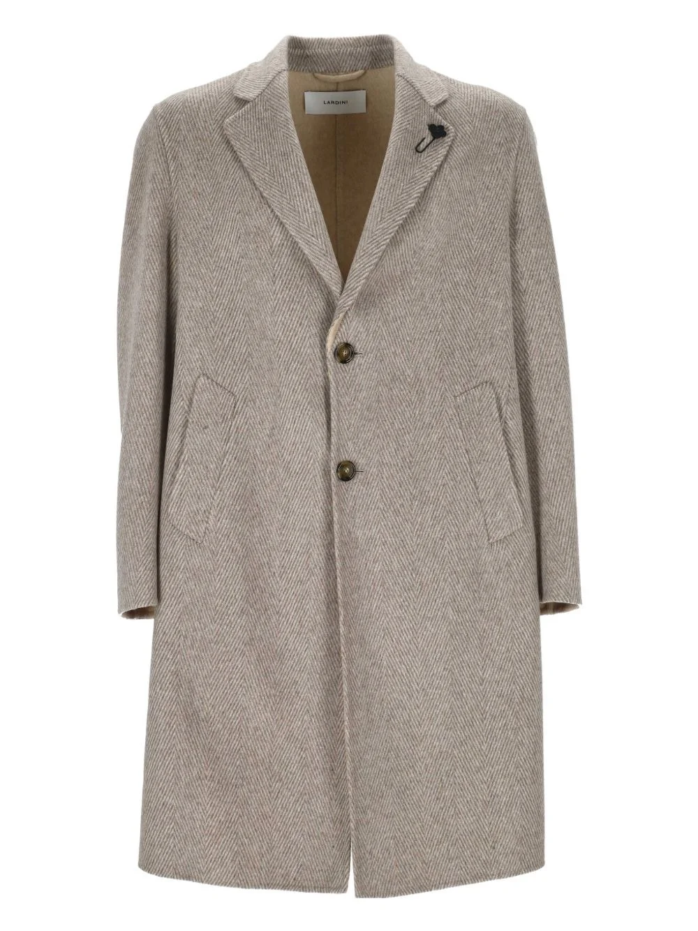 herringbone three-button coat - 1