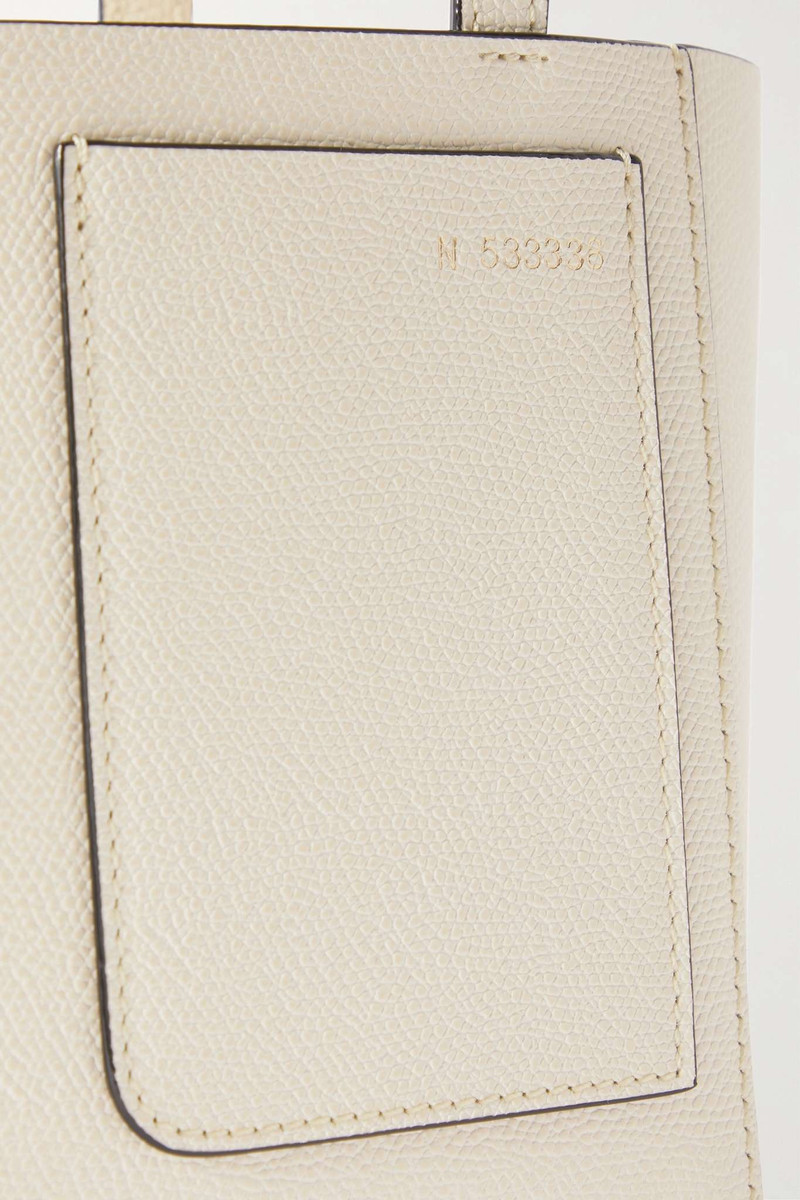 Secchiello mini textured-leather bucket bag 4