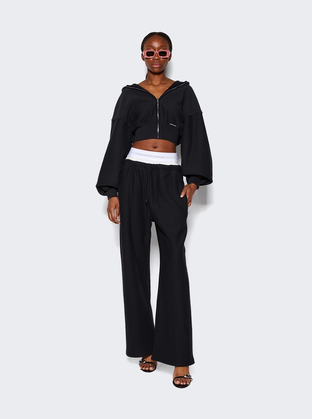 Wide Leg Sweatpants With Boxer Black - 2