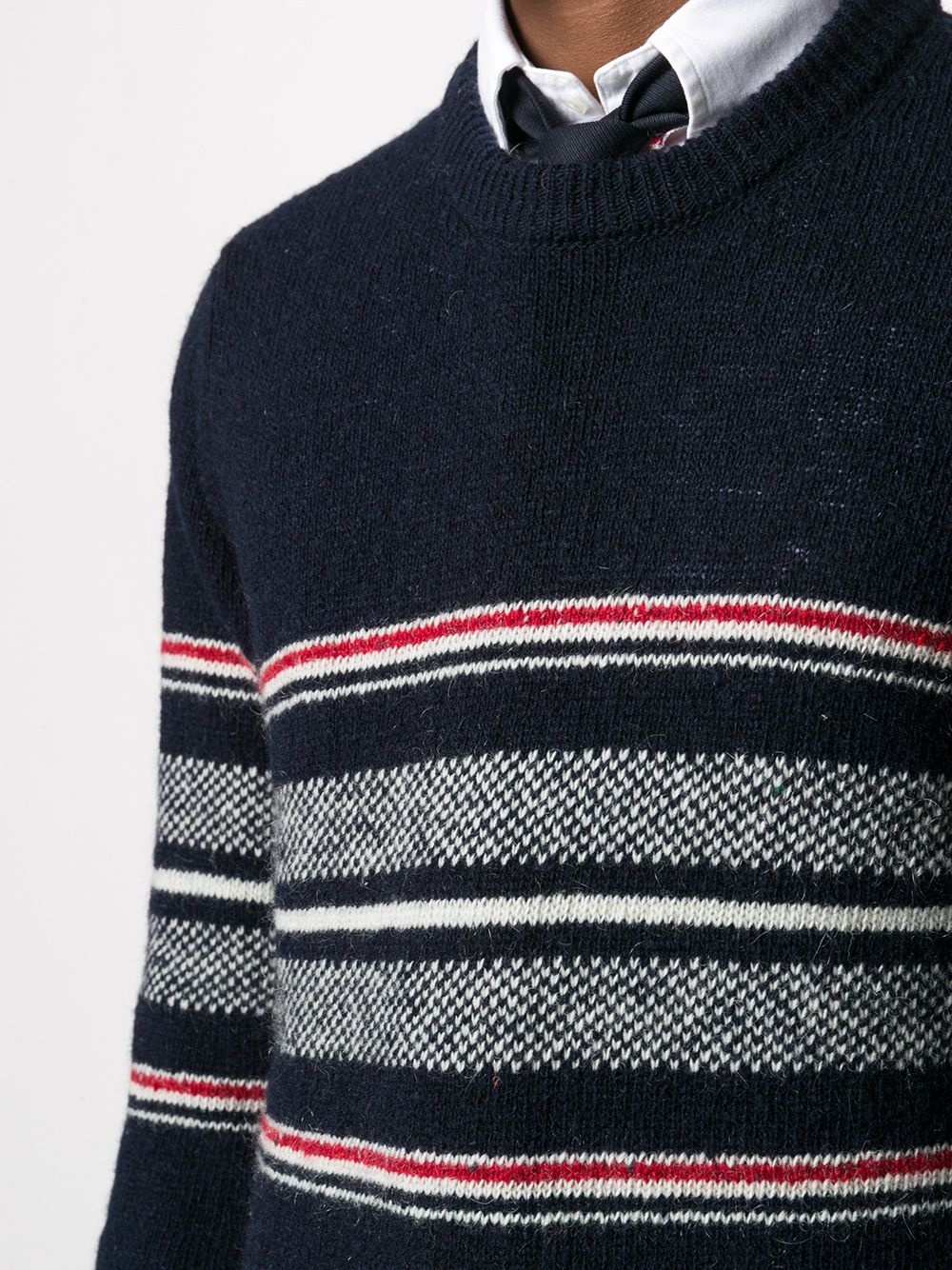 striped birdseye jacquard jumper - 5