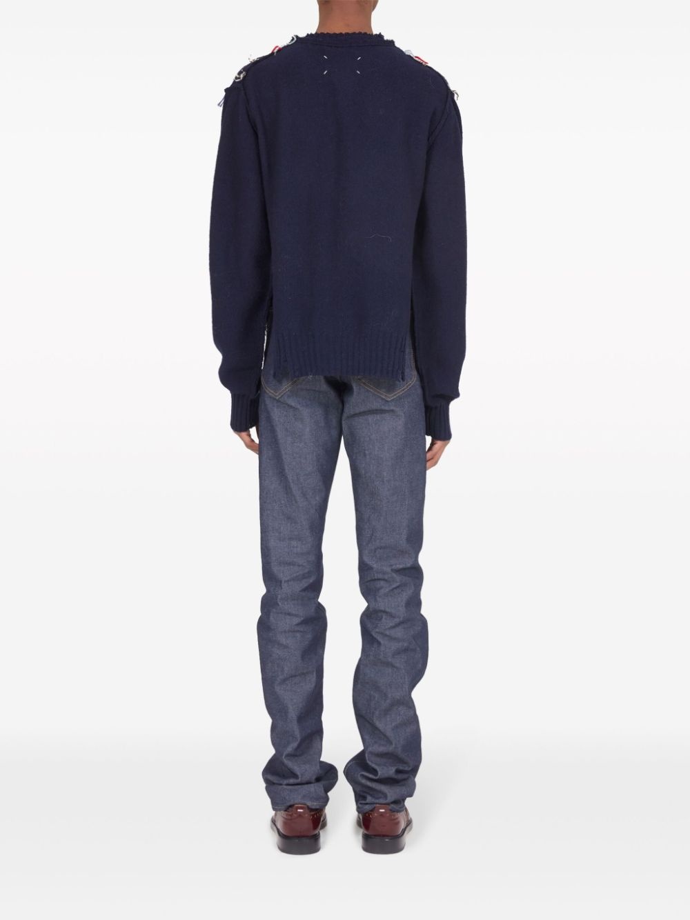 contrasting-stitch argyle-knit jumper - 4