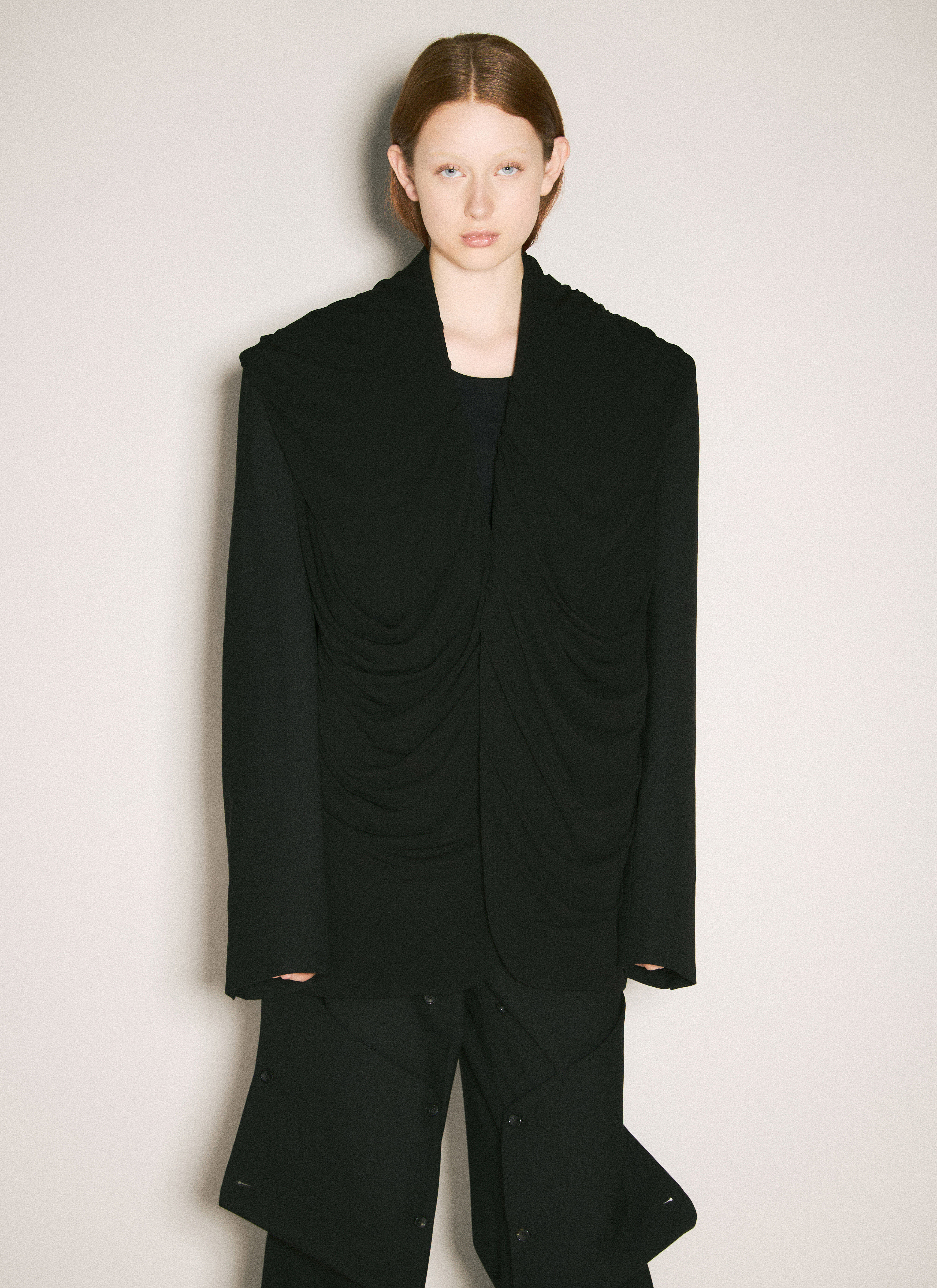 Draped Hooded Blazer - 1