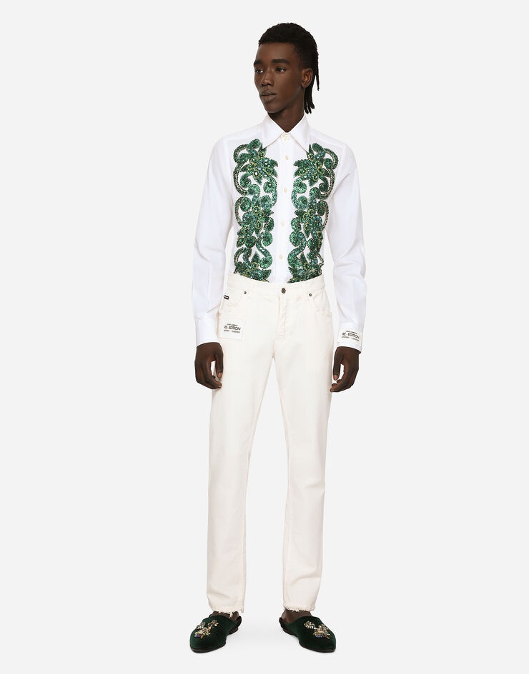 Regular-fit white denim jeans - 3