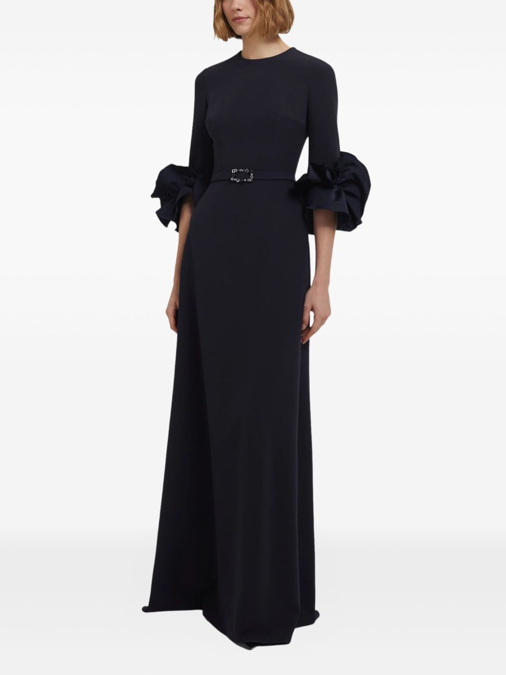 embellished ruffle-sleeve gown - 3