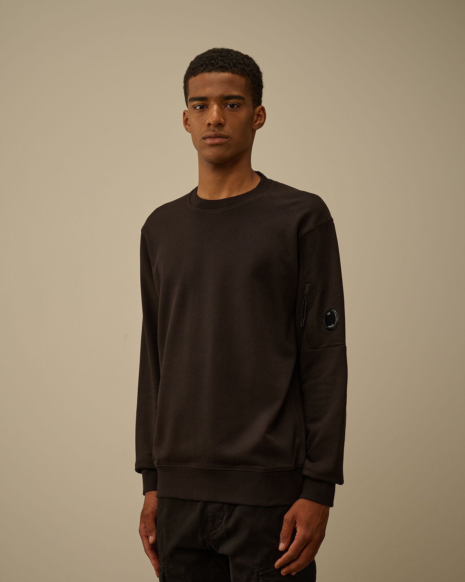 Diagonal Raised Fleece Crewneck Lens Sweatshirt - 3