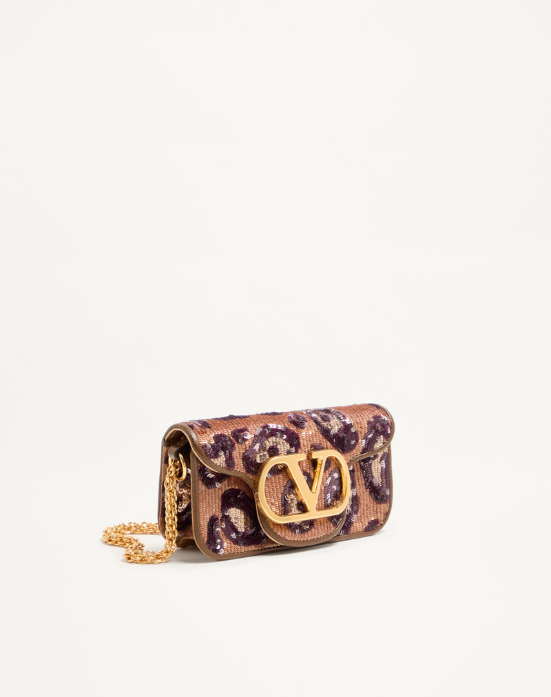 VALENTINO GARAVANI LOCÒ SMALL EMBROIDERED ANIMALIER SHOULDER BAG 3