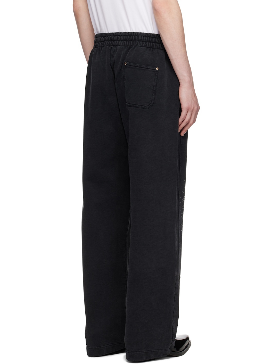 Black 'La Prémonition' Crystal Embellished Lounge Pants - 3