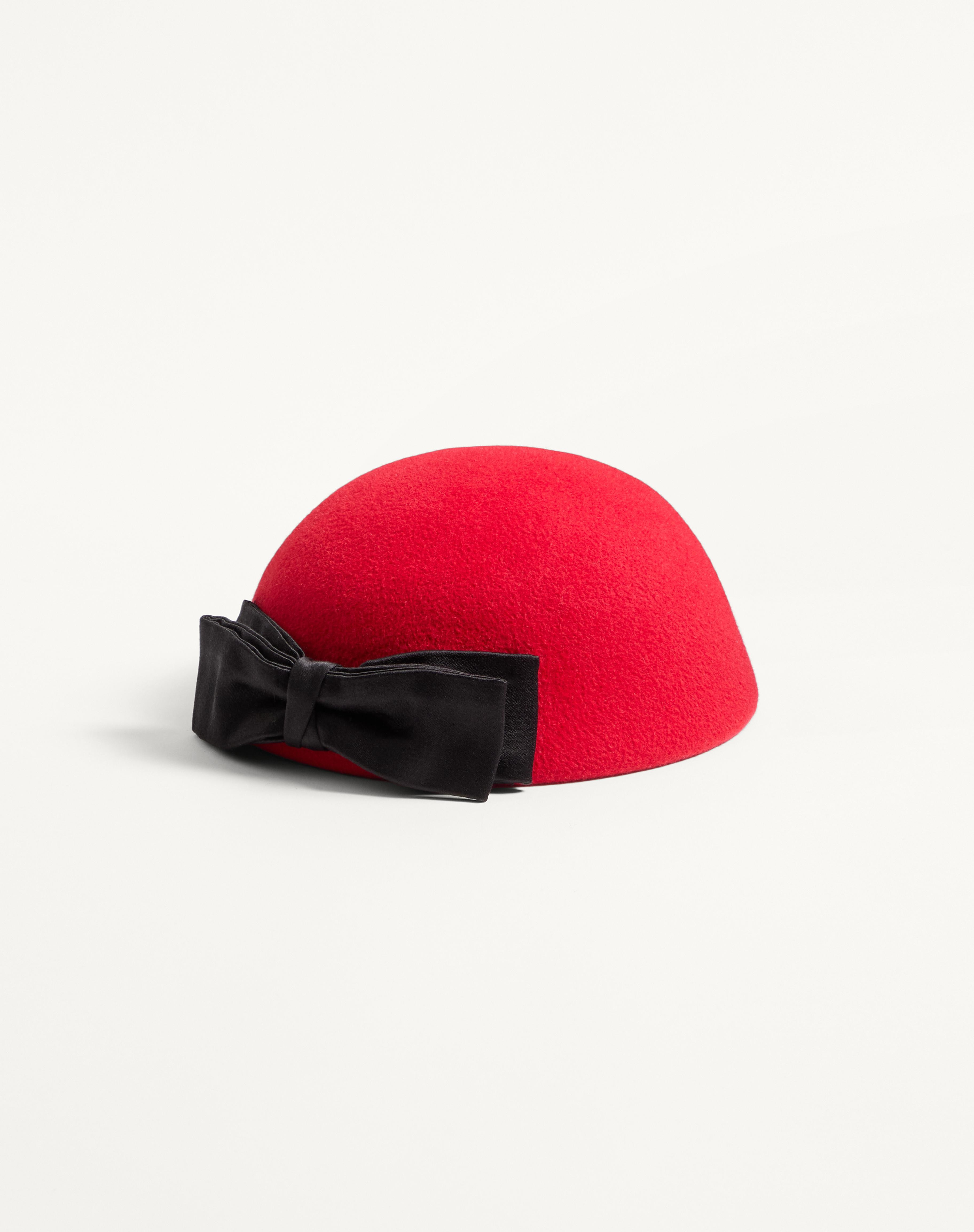 VLOGO SIGNATURE HAT IN LAPIN FABRIC WITH SATIN BOW - 3