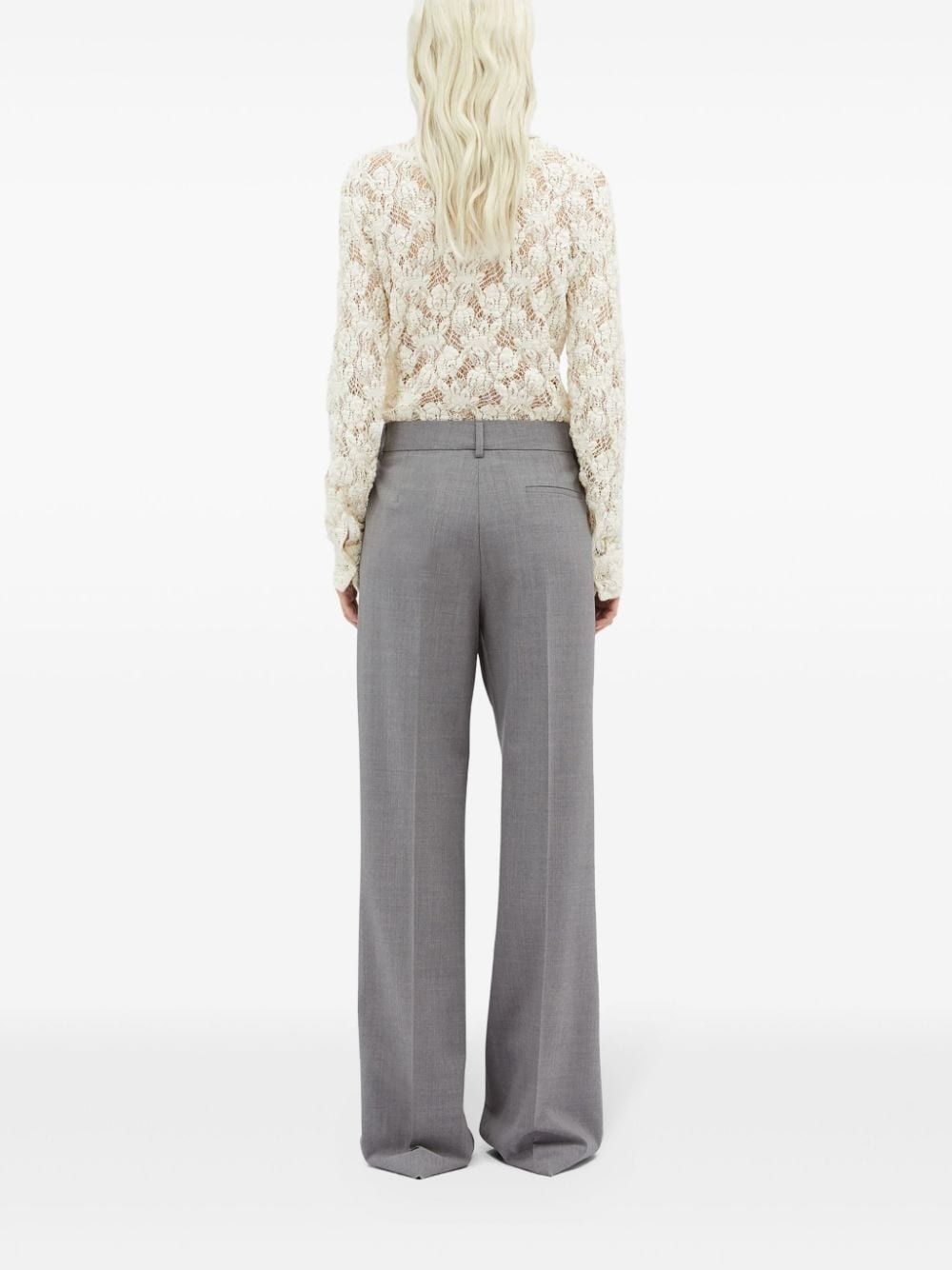 straight-leg wool trousers - 4