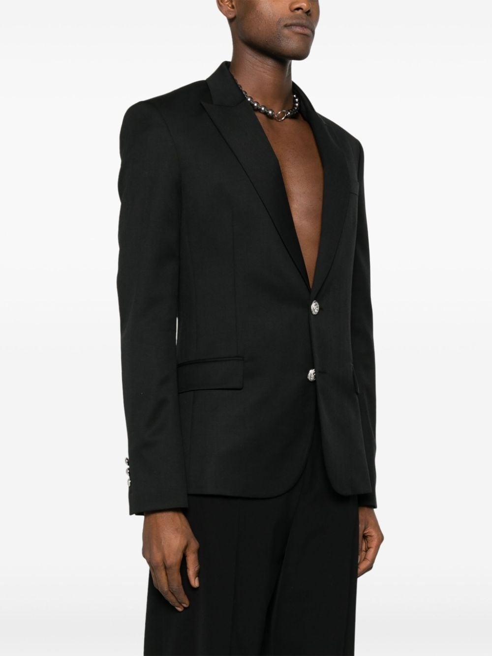 single-breasted wool blazer - 3