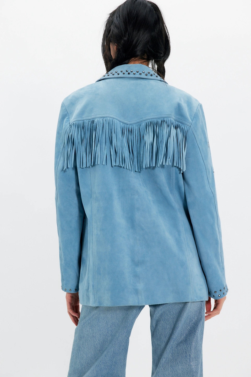 FREE PEOPLE Suede Studded Blazer outlook