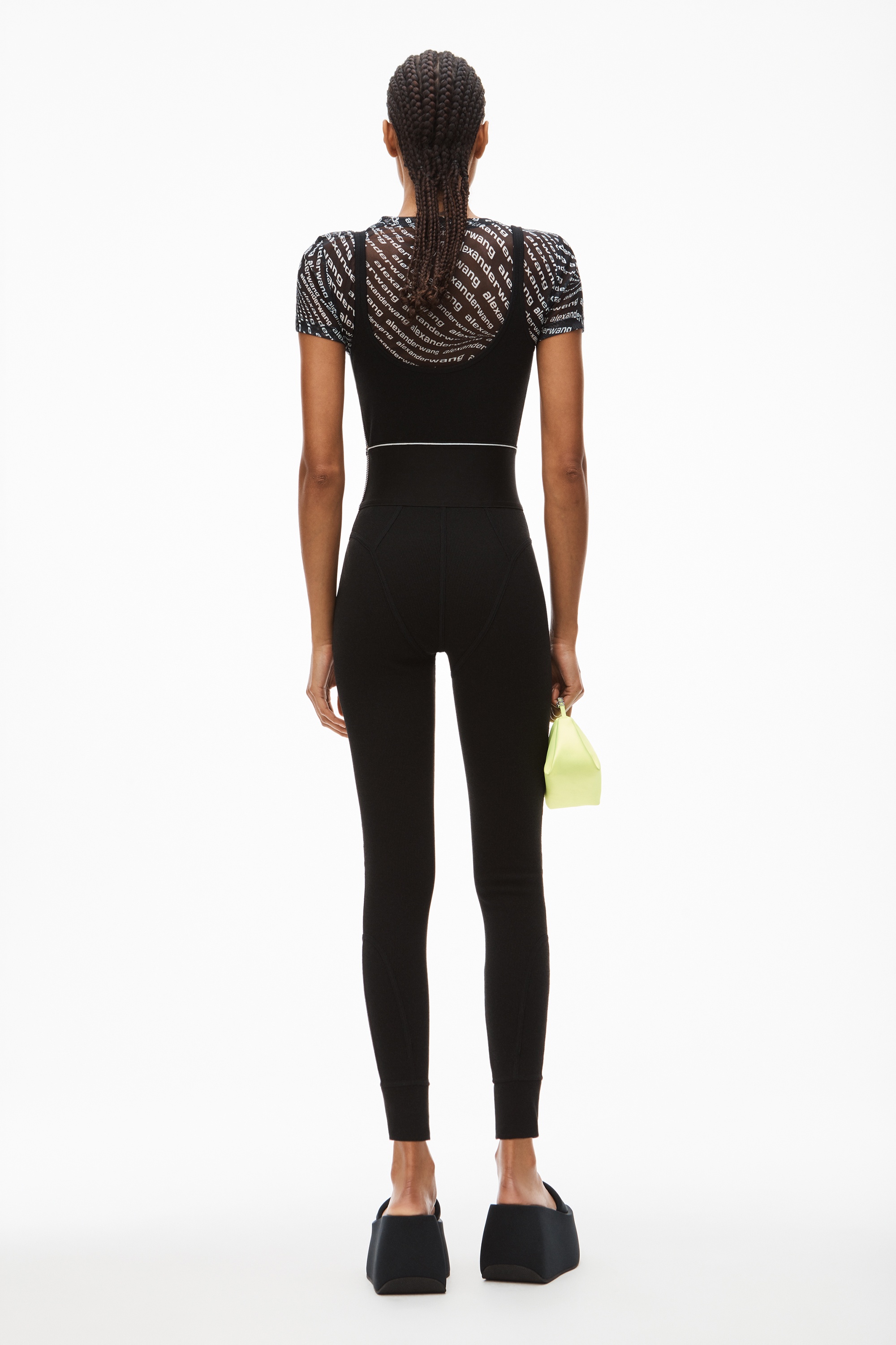 LOGO ELASTIC JUMPSUIT IN RIBBED JERSEY - 5