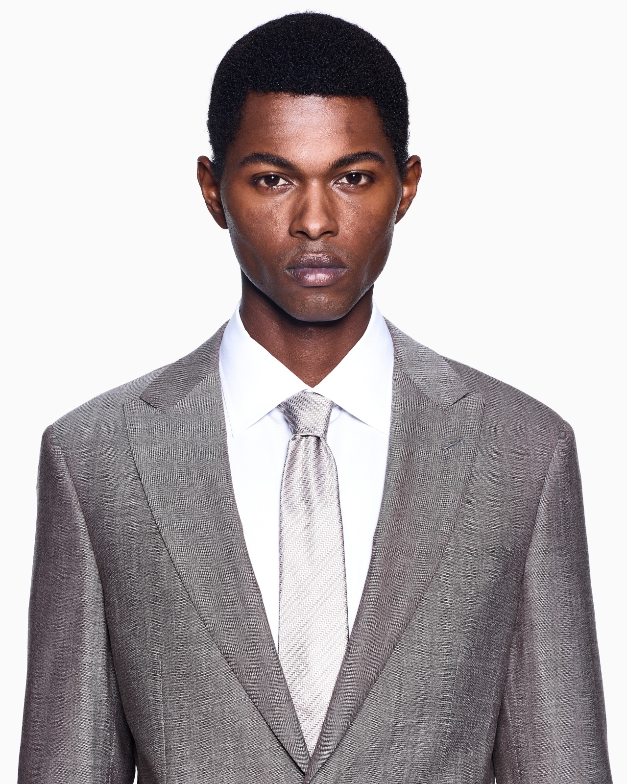 SINGLE-BREASTED SOHO LINE SUIT IN TWO-TONE ARMURE WOOL - 4