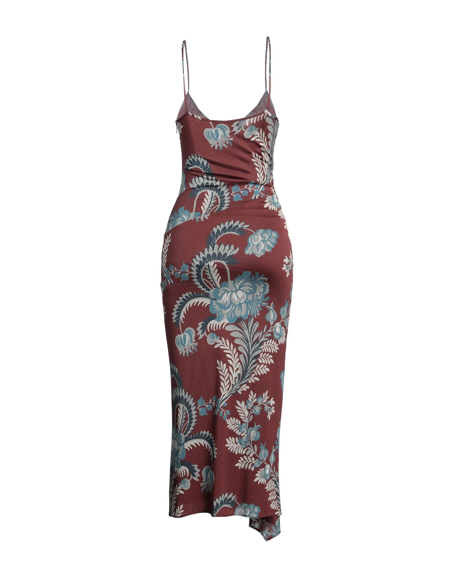 Burgundy Women's Midi Dress - 2